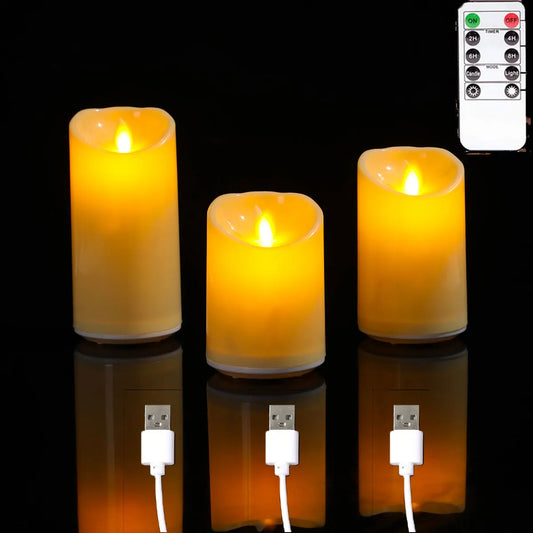Bougies LED rechargeables a flamme mobile